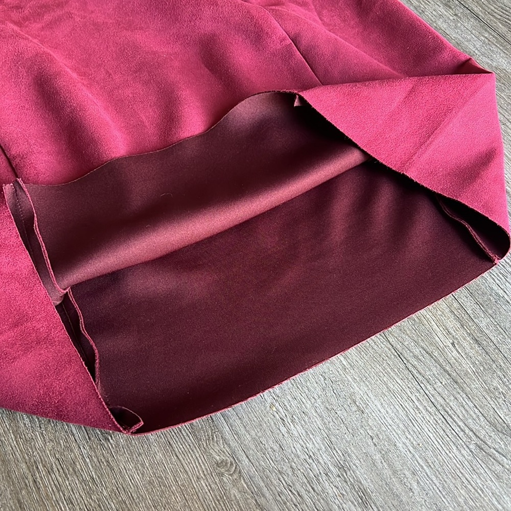 Vero Moda Burgundy Faux Suede Pencil Skirt XXL - Picture 4 of 5